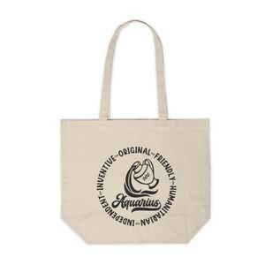 Aquarius Zodiac Sign Custom Canvas Tote Bag
